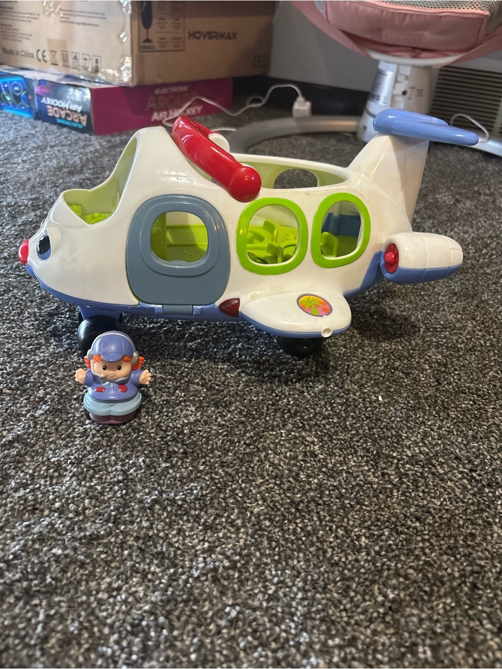 Fisher Price Little People Lil' Movers Airplane ft interactive light/sound&pilot